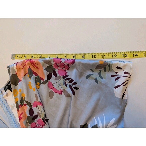 Boston Proper Sz 18 Floral Satin Sequin Kimono Dress Ethereal Feminine Glam - Picture 4 of 13